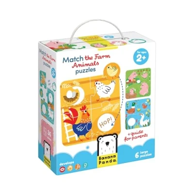 Afbeelding van Banana Panda Puzzel zoek dezelfde boerderijdieren 2+