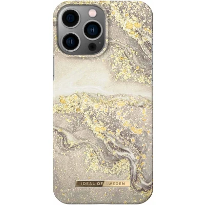 Afbeelding van Apple iPhone 14 Pro Max Hoesje Kunststof iDeal of Sweden Hardcase/Backcover Sparkle Greige Marble Telefoonhoesje