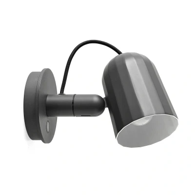 Afbeelding van HAY Noc Wall Button LED wandlamp, donkergrijs