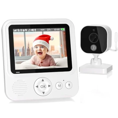 Afbeelding van OBVHNUA Babyfoon met camera, 720p IPS scherm, 2,8 inch accu, 2000 mAh, digitale zoom, VOX audio, bidirectioneel nachtzicht, temperatuurregeling, weegliedherinnering, voeding
