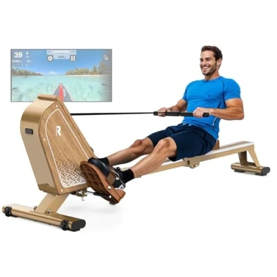 Afbeelding van VOWVIT OR3 roeitoestel voor thuis, magnetisch met bluetooth monitor, 16 weerstandsniveaus, compact 160 kg gewichtscapaciteit, verticale opslag
