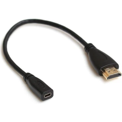 Afbeelding van HDMI Micro adapter versie 1.4 (4K 30Hz) / zwart 0,20 meter