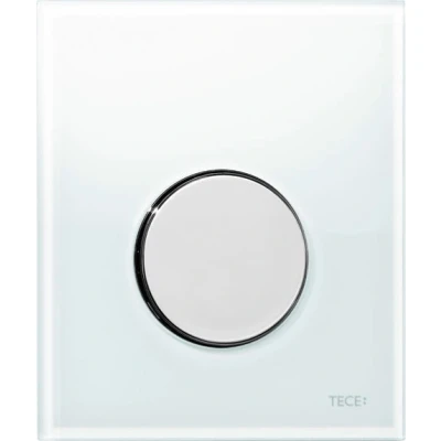 Afbeelding van TECE Loop urinoir drukplaat glas wit toets glans chroom