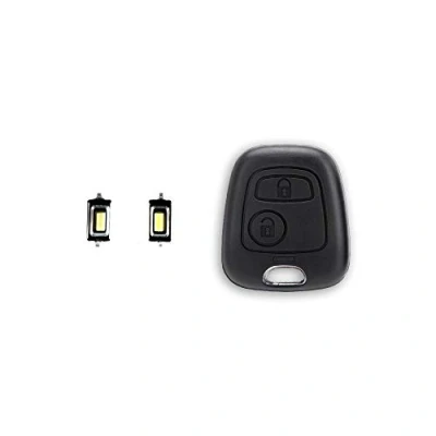 Afbeelding van 1neiSmartech Beschermhoes met 2 toetsen, afstandsbediening, compatibel Toyota Aygo Citroen C1 C2 C3 C4 Peugeot 107 207 307 + twee micro geen transponder, elektronica