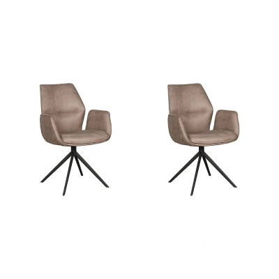 Afbeelding van Label51 Mellow eetkamerstoel micro suede taupe Stof