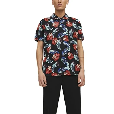 Afbeelding van JACK &amp; JONES Jprblatt ropic AOP Ss Poloshirt voor heren, Navy Blazer/Aop:ss23, M