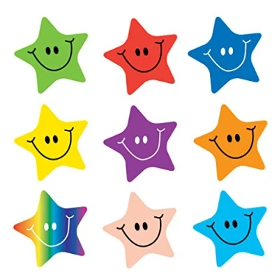 Afbeelding van Sticker Solutions met Smileys in stervorm, 180 stuks