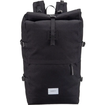 Afbeelding van Sandqvist Bernt backpack black with leather Laptoptas