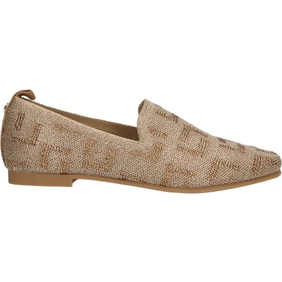 Afbeelding van La Strada knitted loafers met glitters beige
