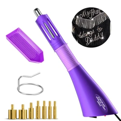 Afbeelding van RCIDOS hotfix Applicator, strass steentjes, zelfklevende set, strasssteentjes, glitterstenen, zelfklevend, met tablethouder, 7 applicatorpunten voor stof handwerk