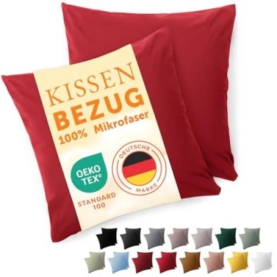 Afbeelding van Blumtal Kussensloop Microvezel Kussenhoes 50 x cm Rood Met Rits Set van 2