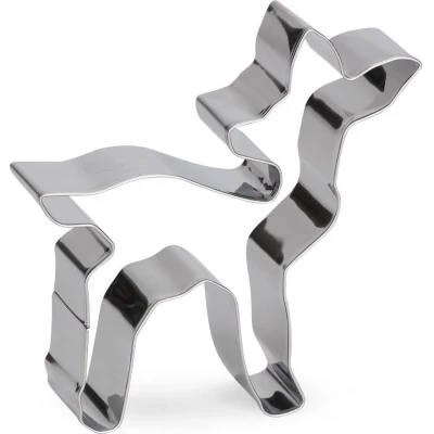 Afbeelding van uitsteekvorm Hert 10 cm RVS zilver