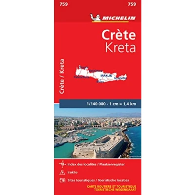 Afbeelding van Michelin Wegenkaart 759 Kreta: Schaal 1 : 140.000