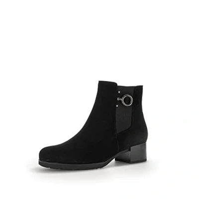 Afbeelding van Gabor DAMES Enkellaarzen, Vrouwen Chelsea Laarzen,verwisselbaar voetbed,plat,laarzen,halve laarzen,bootie,Zwart (schwarz) / 17,37.5 EU 4.5 UK