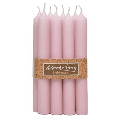 Afbeelding van Nordring 8 staafkaarsen 2,2 x 18 cm antiek roze