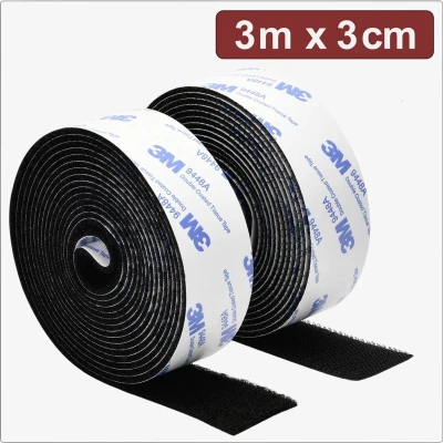 Afbeelding van Quadrios 24CA321 Klittenband Om vast te plakken Haak en lusdeel (l x b) 3 m cm Zwart