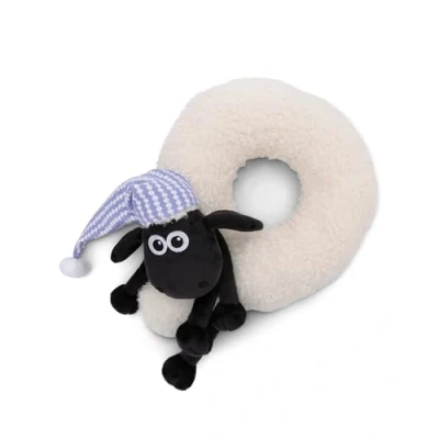 Afbeelding van NICI Nekkussen voor kinderen Shaun het Schaap 25x25cm Pluizig kinderkussen meisjes en jongens Perfect als reiskussen 49655