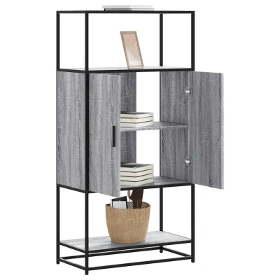 Afbeelding van vidaXL Hoge kast 68x35x139cm bewerkt hout en metaal grijs sonoma eiken
