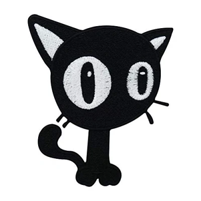 Afbeelding van Finally Home Schwarze Katze Bügelbild Patch zum Aufbügeln Katzen Patches, Aufbügelmotive
