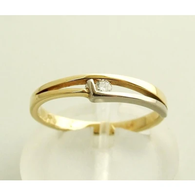 Afbeelding van Bicolor diamanten Christian ring