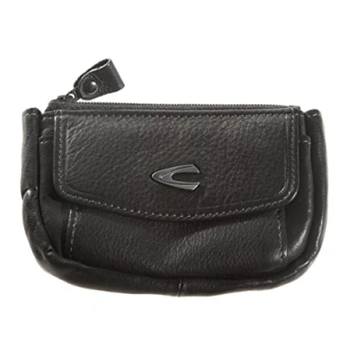 Afbeelding van Camel active, sleuteletui voor heren, sleutelmapje, sleuteltas, echt leer, 2 sleutelringen, zwart, 11,5 x 7,5 cm