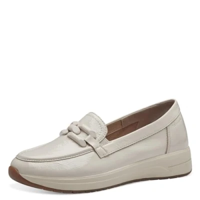 Afbeelding van Tamaris Comfort Damesslippers, van leer, comfortabel, beige lak, 41 EU