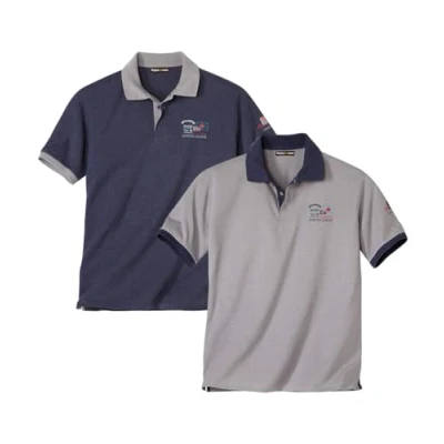 Afbeelding van ATLAS FOR MEN 2 stuks herenpoloshirts met korte mouwen, verkrijgbaar in grote maten van M tot 5XL, zwart, smaragdgroen, L