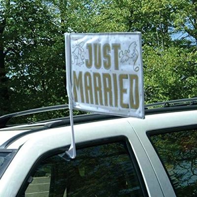 Afbeelding van Amscan International Just Married autovlag