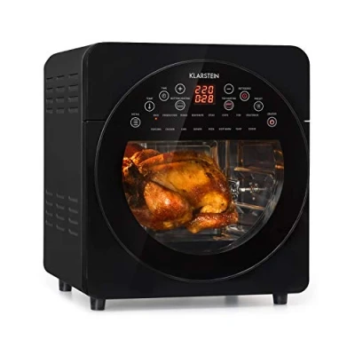 Afbeelding van Klarstein AeroVital easy touch heteluchtfriteuse, 1700 W airfryer met XXL volume: 14 liter, 16 programma&#039;s, Cool housing behuizing, 60 min timer, 8 uur droogfunctie, zwart