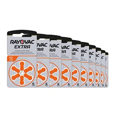 Afbeelding van Rayovac Extra Type 13 P13 PR48 ZL2 gehoorapparaatbatterijen Mercury Free in wns emg world batterijbox, 60 stuks