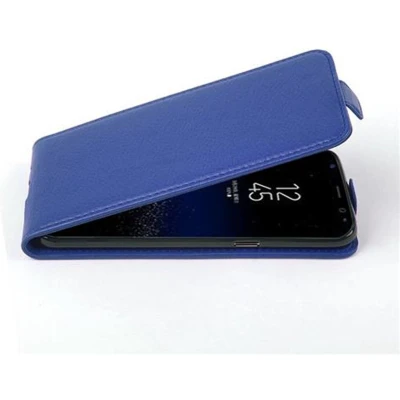 Afbeelding van Cadorabo Hoesje geschikt voor Samsung Galaxy S8 in KONINGSBLAUW Beschermhoes flip design Case Cover van getextureerd imitatieleer