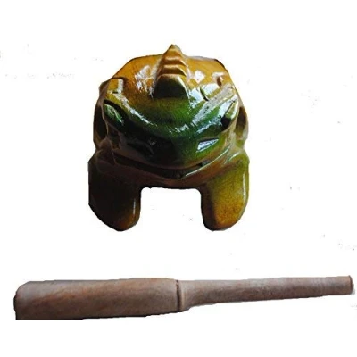 Afbeelding van Fair Trade Houten Kikker Rasp Percussie Instrument