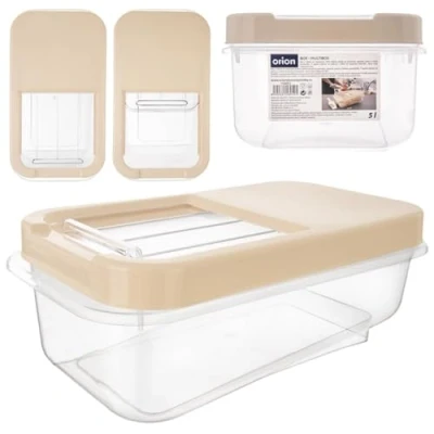 Afbeelding van Opbergbox voor Wascapsules, Waspoeder en Voeder Beige 5 l Opbergdoos Opslag Container
