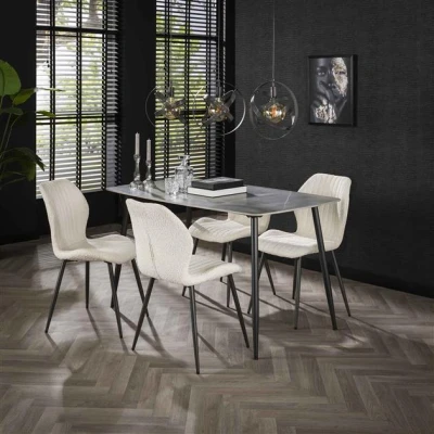 Afbeelding van Hoyz Collection Eetkamertafel 140 Ceramic Natural Lightgrey