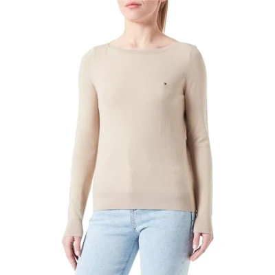 Afbeelding van Tommy Hilfiger Stitch BOAT Trui, Dames, Maat: XL, Beige