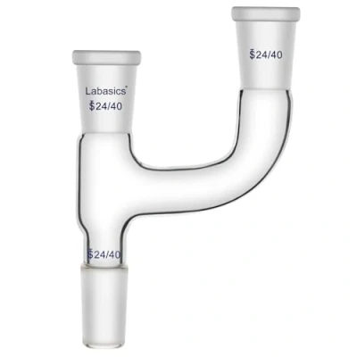 Afbeelding van Labasics Borosilicate Glass distillatie adapter, 3 weg Claisen adapter met 24/40 gewrichten, chemie apparatuur voor laboratoriumglaswerk, SL L2L5R1