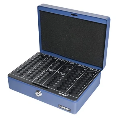 Afbeelding van HMF 208 05 geldcassette Euro muntbord 25 x 18 9 cm, blauw