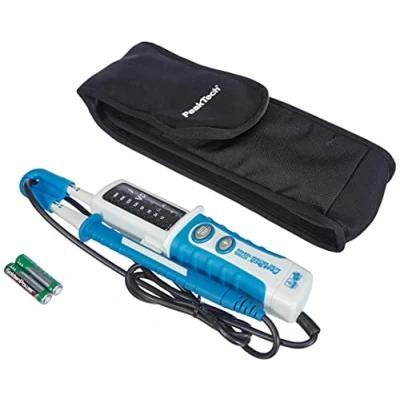 Afbeelding van PeakTech P 1095 2 polige AC/DC spanningstester met LED display &amp; zaklamp, stof en spatwater beschermd (IP64), gelijk wisselspanning, doorgangstester, spanningsmeter van 12 V 690 V.