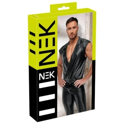 Afbeelding van Nek Herenshirt Mat L Zwart