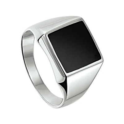 Afbeelding van Trendjuwelier huiscollectie Zegelring Onyx Zilver