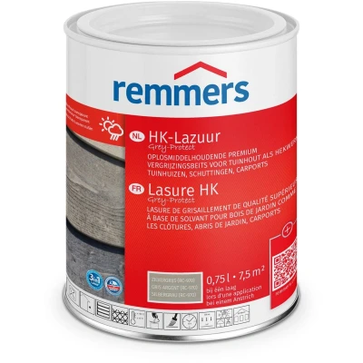Afbeelding van remmers hk lazuur zilvergrijs 0.75 ltr