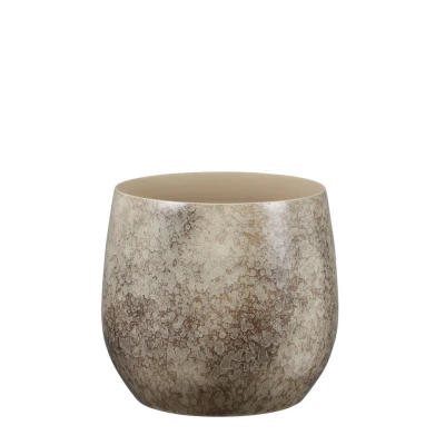 Afbeelding van Mica Decorations oliver ronde bloempot bruin maat in cm: 26 x 29