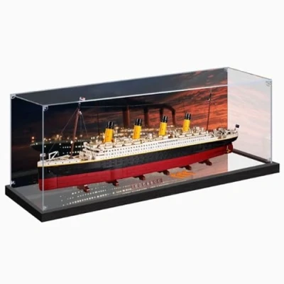 Afbeelding van Acryl vitrine voor Lego 10294 Titanic Stofdicht Display Case (Model niet inbegrepen) (Back Spray + spiegel)