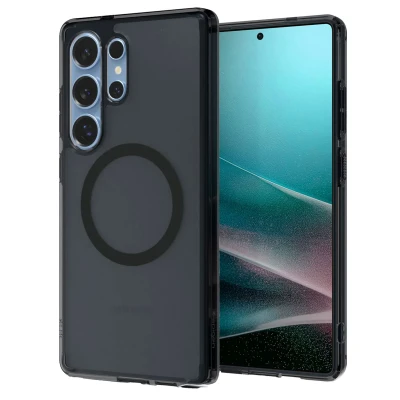 Afbeelding van Samsung Galaxy S25 Ultra MagSafe Hoesje Kunststof Spigen Backcover/Hardcase Zwart Telefoonhoesje Shockproof/Valbescherming