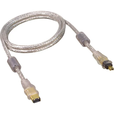 Afbeelding van Premium FireWire 400 kabel met 4 pins 6 connectoren / transparant 5 meter