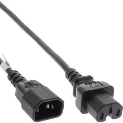 Afbeelding van C15 C14 stroomkabel voor UPS/PDU 3x 0,75mm (PVC) / zwart 1 meter