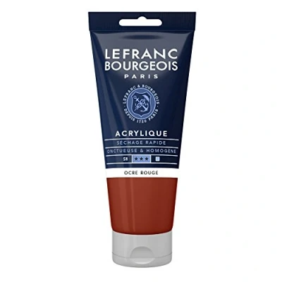 Afbeelding van Lefranc Bourgeois 300430 fijne acrylverf, hoog gepigmenteerd, goede dekking, romige homogene textuur 80ml tube, Red Ochre