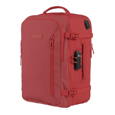 Afbeelding van BidMamba Ryanair Easyjet rugzak, handbagage, 40 x 20 25 cm, Rood, Pro TSA Lock