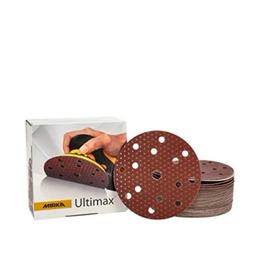 Afbeelding van Mirka Ultimax Schuurpapier Ø 150mm klittenband 15 gaats / korrel P100 50 st Voor excenter en schuurmachines Schuren van zacht hard hout, minerale grondstoffen, harde oude lak