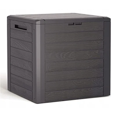 Afbeelding van Prosperplast Woodebox tuinkist, afsluitbaar, kunststof, 140 liter